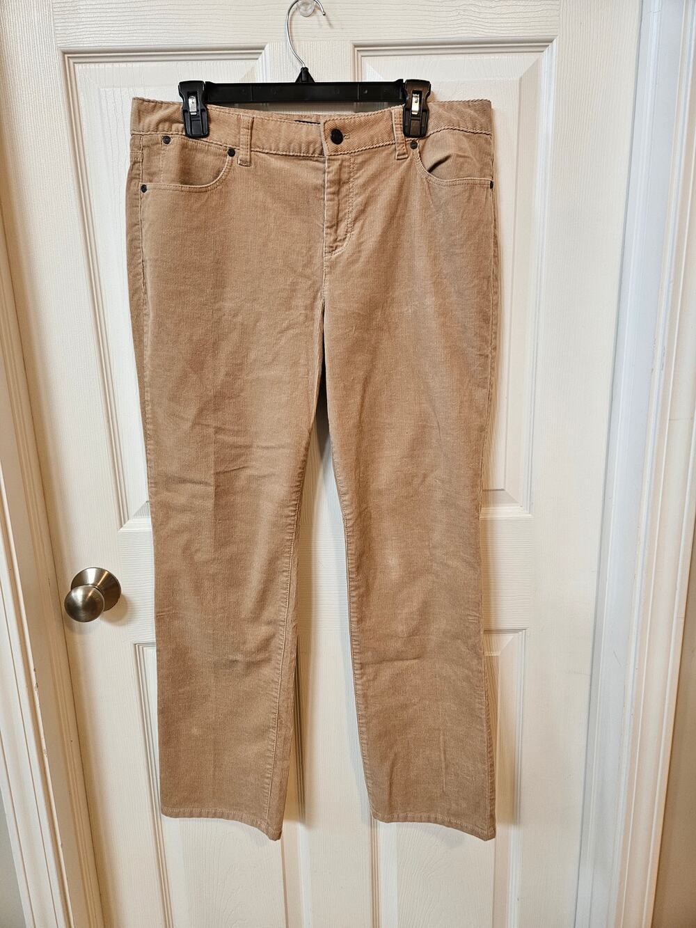 Talbots Heritage Corduroy Straight Leg Pants NWT 14P Beige (flaws)